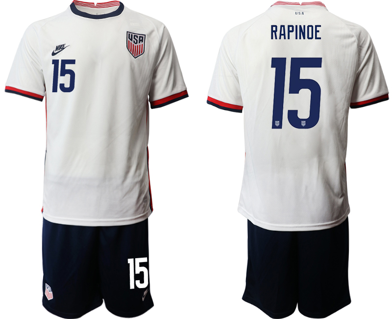 Men 2020-2021 Season National team United States home white #15 Soccer Jersey